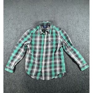 Polo Ralph Lauren Shirt Boys Size M Green Plaid Button Up Long Sleeve